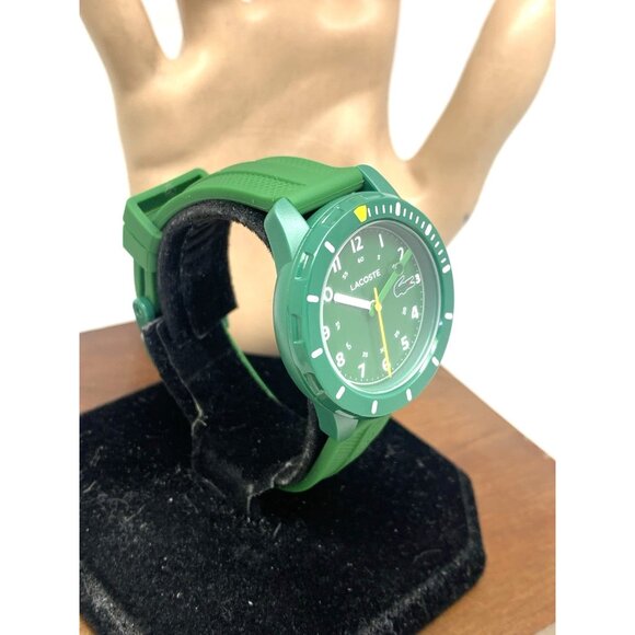 Lacoste Womens Kids Watch 2030055 Quartz Mini Tennis Green Dial Rubber Band 35mm - Picture 14 of 14